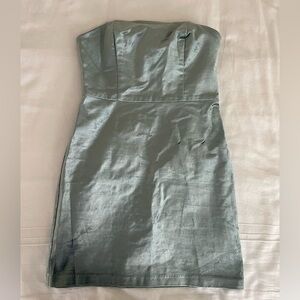 Velvet strapless mini dress